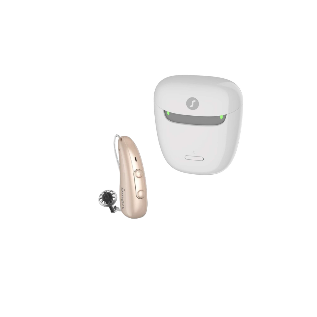 Signia Pure Charge&Go 7IX, Bluetooth RIC Hearing Aids with Portable Charger - Beige Color