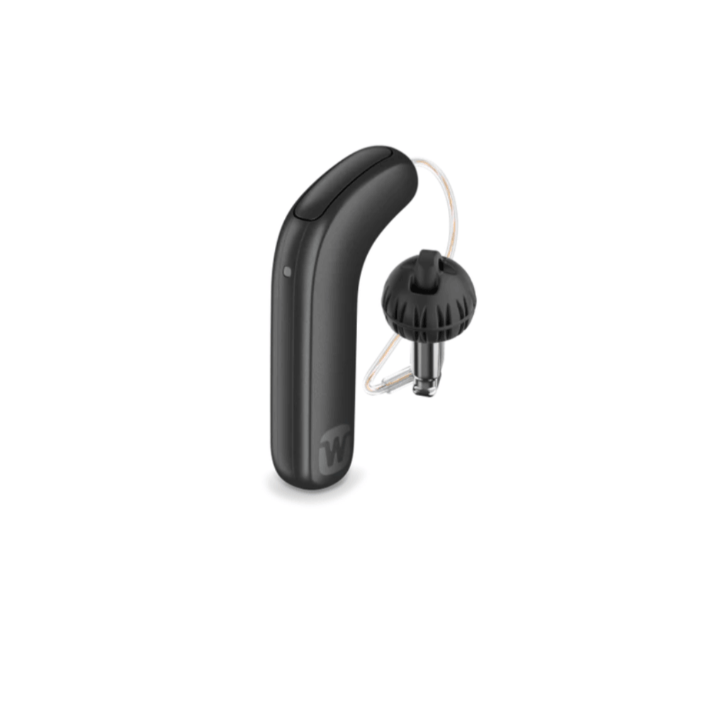 Widex Moment MRRLD 220 Smart RIC Programmable Digital Hearing Aid, Slim Rechargeable Bluetooth Connectivity, 2 Hearing aids with Portable Charger