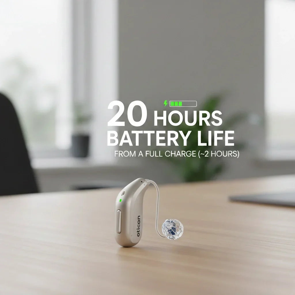 Oticon Intent 2 miniRITE Power Bluetooth - LE Audio Sleek Design Rechargeable Hearing Aid