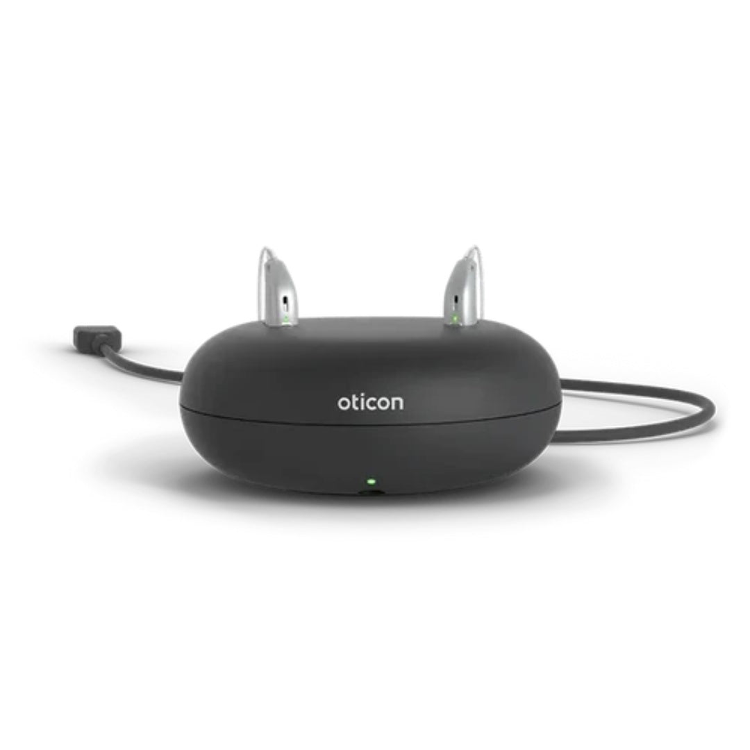 Oticon Ruby 2 Mini RITE Hearing Aid, Rechargeable Digital Programmable Mini RIC, Bluetooth Enable Hearing Aid with Charger