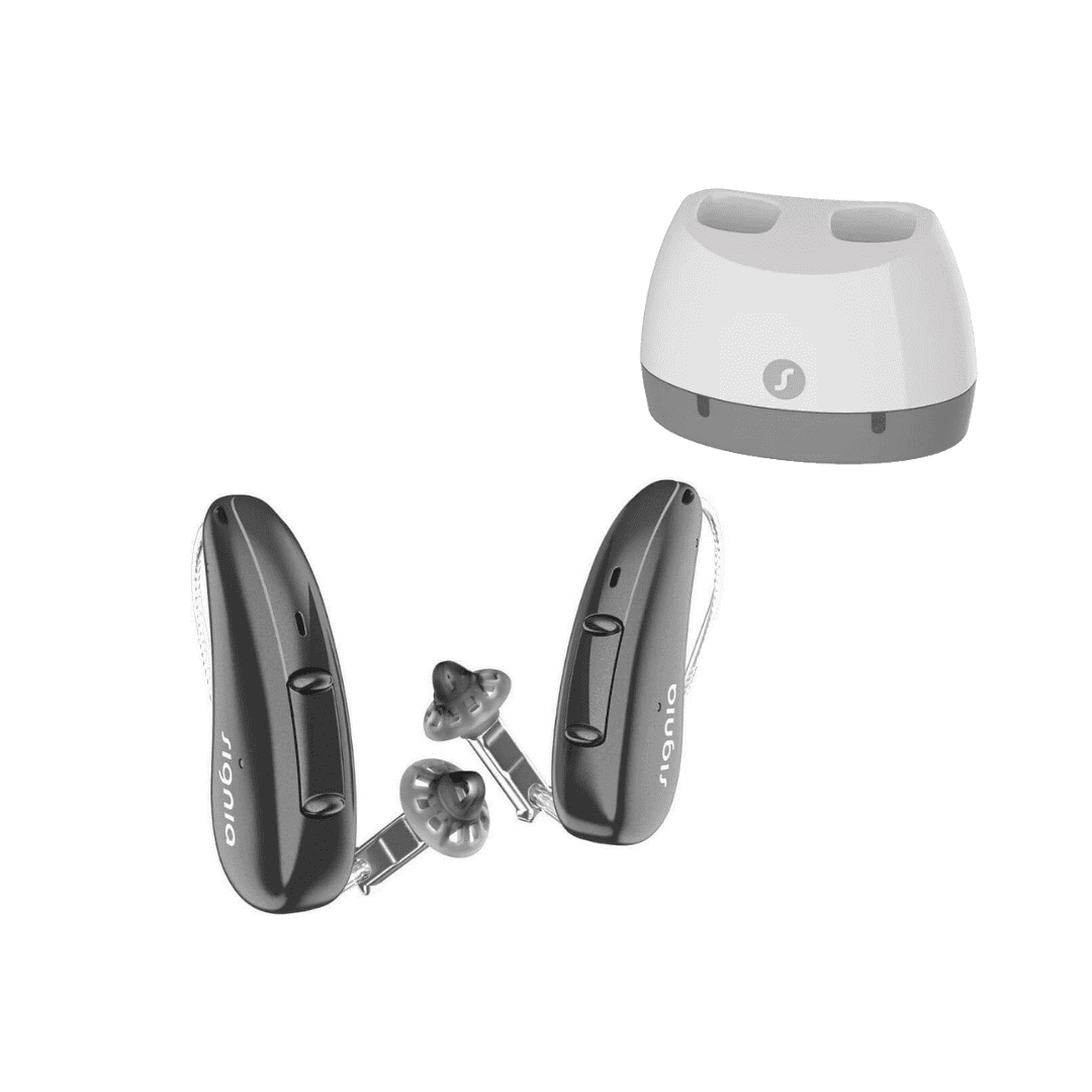 Signia Pure Charge& GO T 1 AX RIC Rechargeable Hearing Aid, Bluetooth Connectivity, Multi Directional Microphones