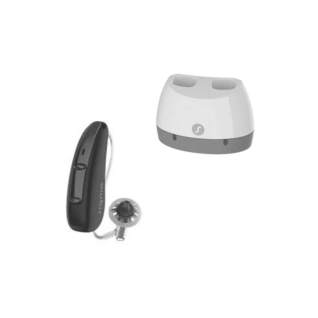 Signia Pure Charge& GO T 1 AX RIC Rechargeable Hearing Aid, Bluetooth Connectivity, Multi Directional Microphones