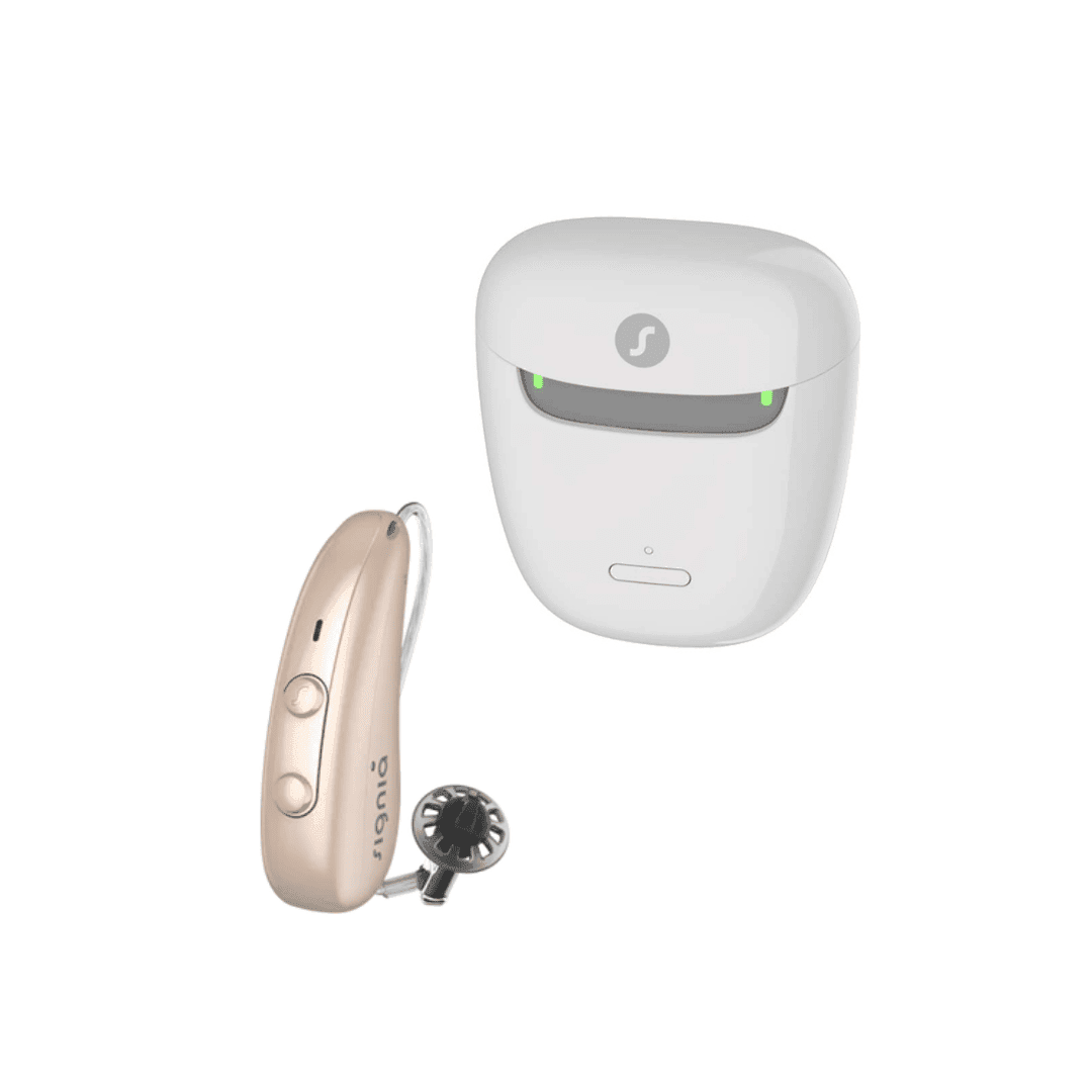 Signia Pure Charge & Go T 7IX Rechargeable Hearing Aid With Portable Charger- Beige Color