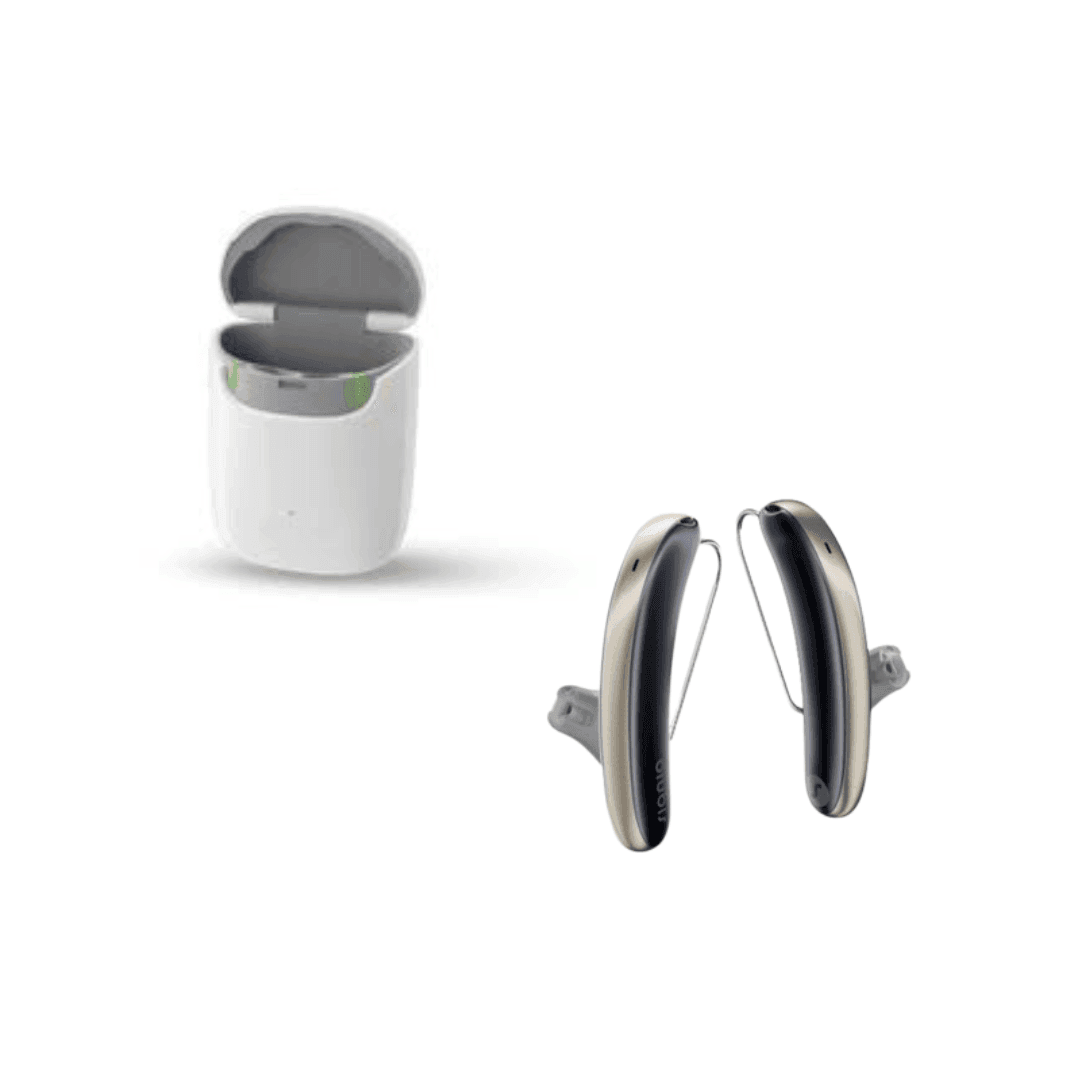 Signia Styletto 1AX Rechargeable Hearing Aid Pair With Charger Sleek Design