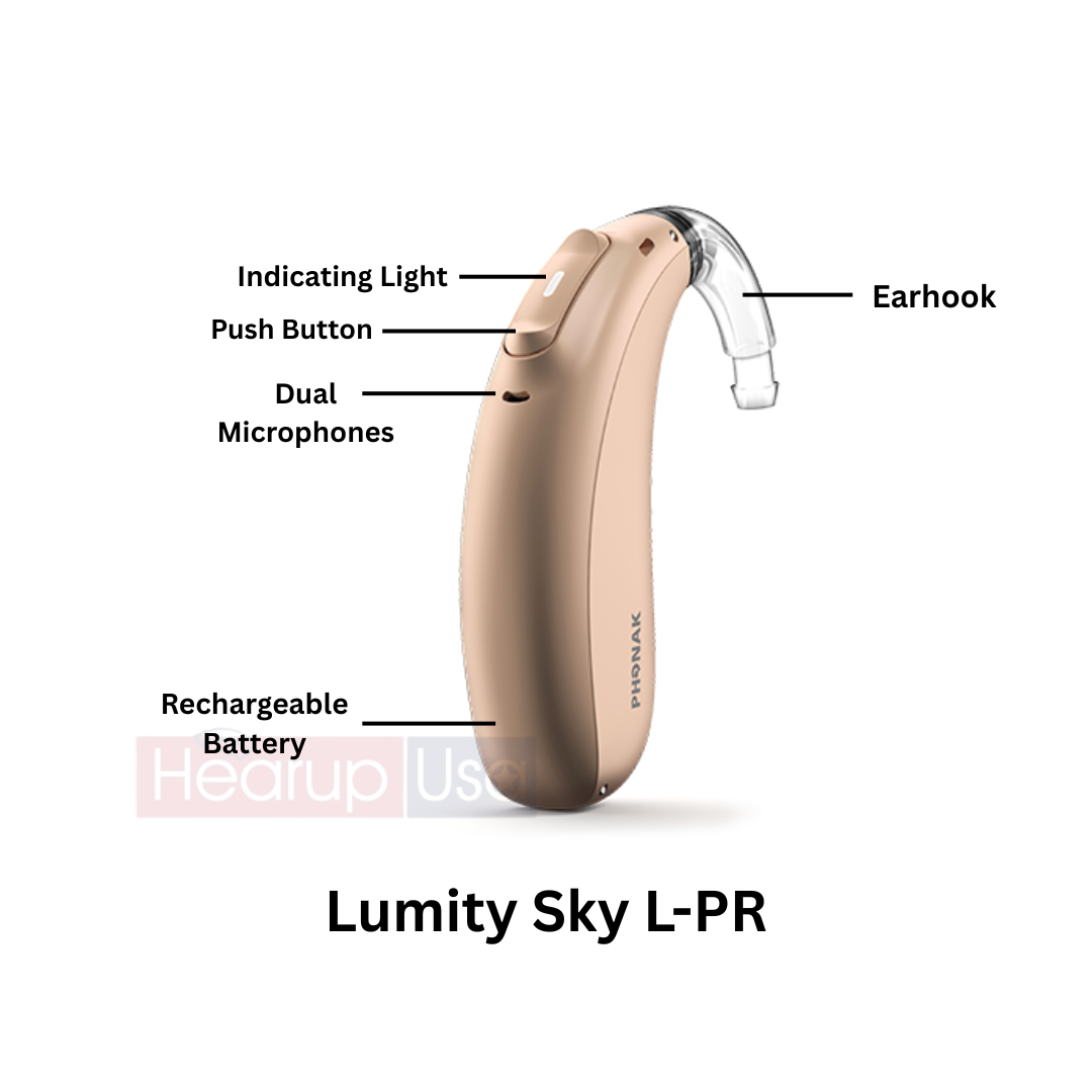 Phonak Sky Lumity L30-PR | Rechargeable BTE Hearing Aid for Kids – 12 Channels, Bluetooth & Motion Sensor