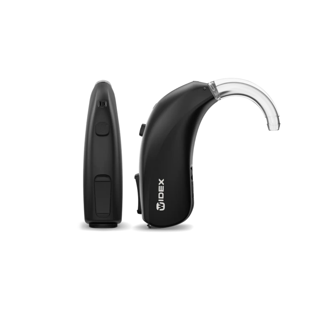 Widex Moment Kit MBR3D 110 Rechargeable BTE Hearing Aid With Bluetooth Connectivity, 2 Hearing Aid With Charger