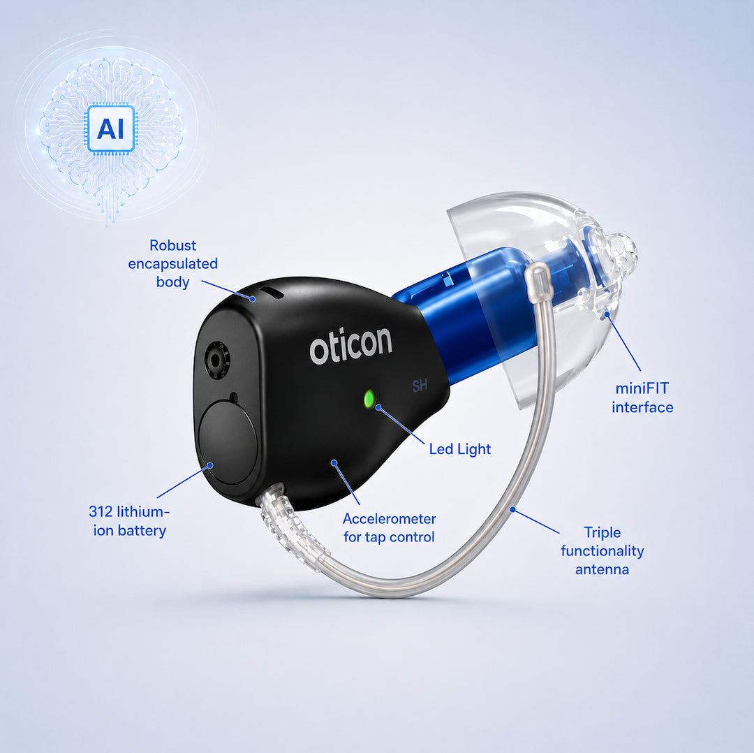 Oticon Zeal Rechargeable In-The-Ear Hearing Aid with AI Sound Processing, Bluetooth LE Audio & Auracast