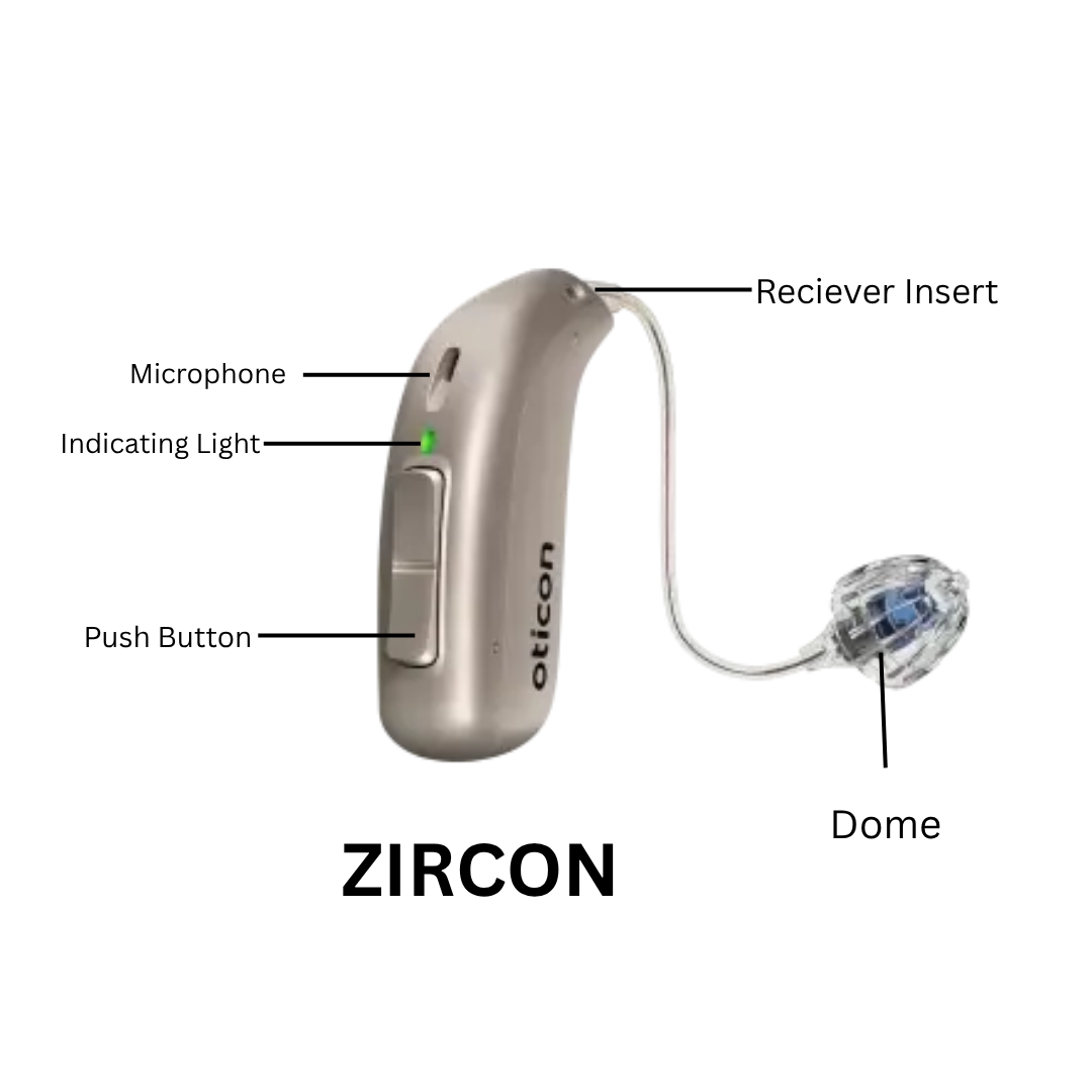 Oticon Zircon 2 Mini RITE RIC Rechargeable Hearing Aid